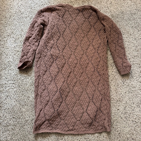 Moon & Madison Long Brown Knit Open Cardigan Size XS - Picture 5 of 7